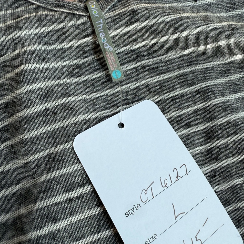 Color Thread Gray Striped tank - Picture 4 of 4